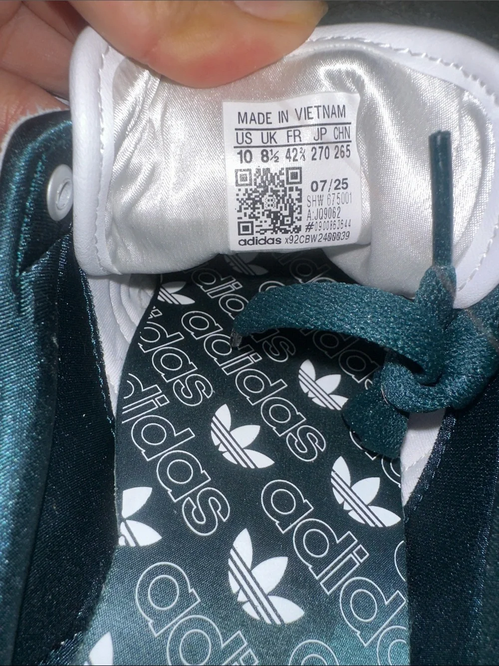 NWT adidas Originals Japan sneakers in white with dark green snake print